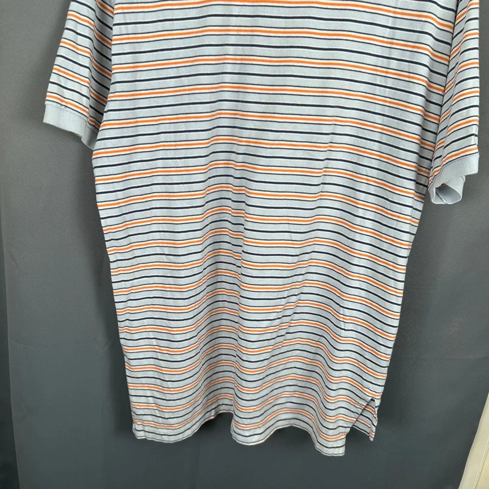 Polo Ralph Lauren Striped Polo Shirt Mens XL Blue Orange Navy Short Sleeve Pony